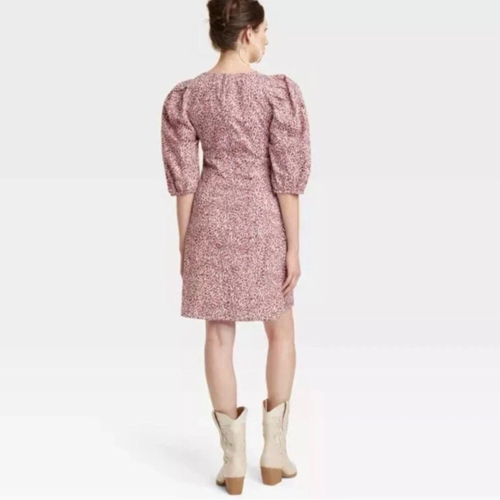 Universal Thread Elbow Puff Sleeve Ruched Mini Dress Sz 0
